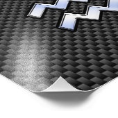 Aquarius Zodiac Sign Carbon Fibre Style Fotodruck (Ecke)