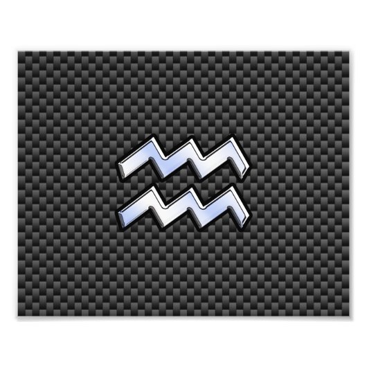 Aquarius Zodiac Sign Carbon Fibre Style Fotodruck (Vorne)