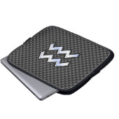 Aquarius Zodiac Sign Carbon Fibre Style Laptopschutzhülle (Vorne Knopf)