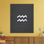Aquarius Zodiac Sign Carbon Fibre Style Leinwanddruck (Insitu (Wohnzimmer))