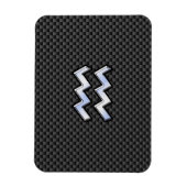 Aquarius Zodiac Sign Carbon Fibre Style Magnet (Vertikal)