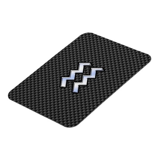 Aquarius Zodiac Sign Carbon Fibre Style Magnet (Linke Seite)