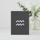 Aquarius Zodiac Sign Carbon Fibre Style Postkarte (Stehend Vorderseite)