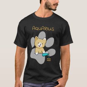 Aquarius Zodiac Sign Cat Astrologie Kätzchen Katze T-Shirt