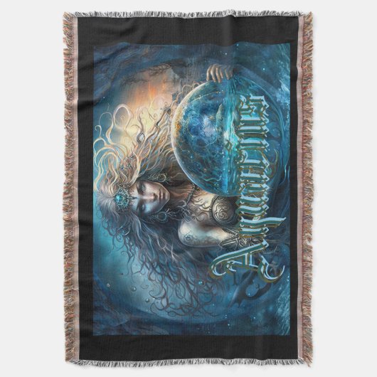 Aquarius Zodiac Sign Decke (Vorderseite Vertikal)