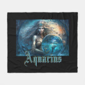 Aquarius Zodiac Sign Fleecedecke (Vorderseite (Horizontal))
