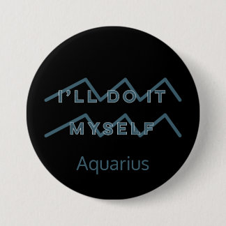 Aquarius Zodiac Sign Fusion Zitat Blue Text Geburt Button