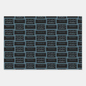 Aquarius Zodiac Sign Fusion Zitat Moderner blauer  Geschenkpapier Set (Vorderseite 3)