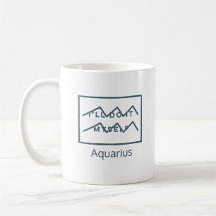 Aquarius Zodiac Sign Fusion Zitat Modernes Blau &  Kaffeetasse