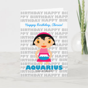 Aquarius Zodiac Sign Geburtstagskarte Karte