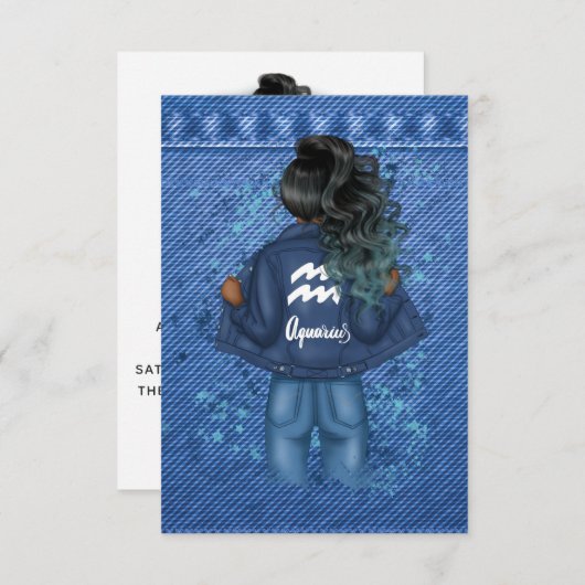 Aquarius Zodiac Sign Geburtstagsparty Einladung (Vorne/Hinten)