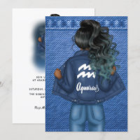 Aquarius Zodiac Sign Geburtstagsparty Einladung