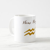 Aquarius Zodiac Sign Individuelle Name Kaffeetasse (Vorderseite Links)