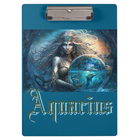 Aquarius Zodiac Sign Klemmbrett (Vorderseite)