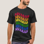 Aquarius Zodiac Sign LGBT Gay Pride LGBTQ Rainbow T-Shirt (Vorderseite)