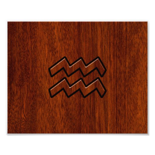 Aquarius Zodiac Sign Mahogany Style Fotodruck (Vorne)