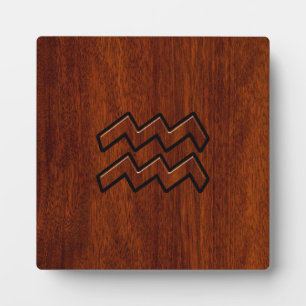 Aquarius Zodiac Sign Mahogany Style Fotoplatte