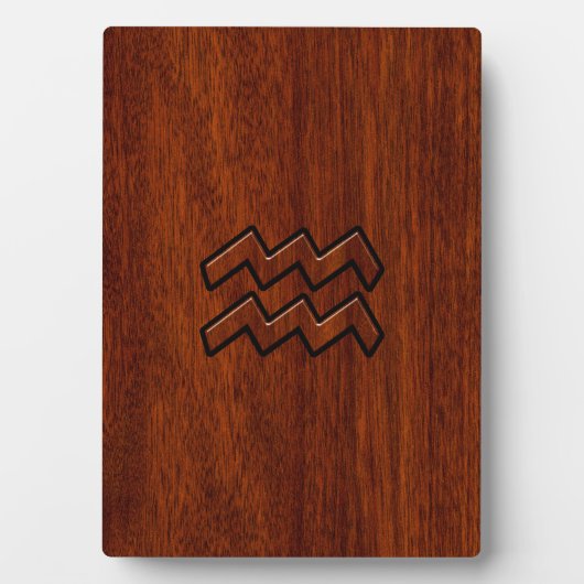 Aquarius Zodiac Sign Mahogany Style Fotoplatte (Vorderseite)