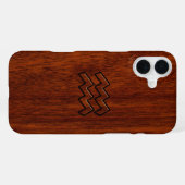 Aquarius Zodiac Sign Mahogany Style iPhone Hülle (Rückseite (Horizontal))