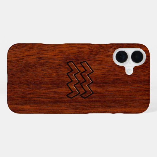 Aquarius Zodiac Sign Mahogany Style iPhone Hülle (Rückseite (Horizontal))