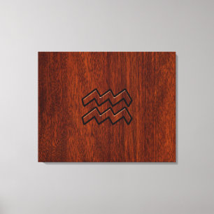 Aquarius Zodiac Sign Mahogany Style Leinwanddruck