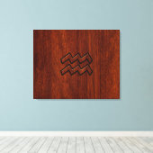Aquarius Zodiac Sign Mahogany Style Leinwanddruck (Insitu (Holzboden))