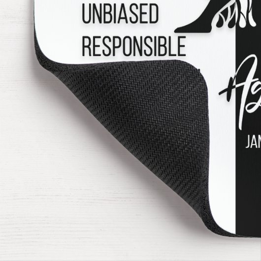 Aquarius Zodiac Sign Mousepad, Black & White Mousepad (Ecke)