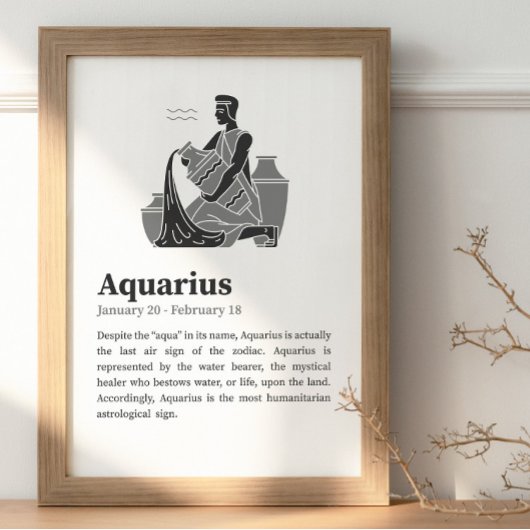 Aquarius Zodiac Sign Poster
