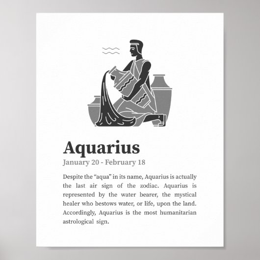 Aquarius Zodiac Sign Poster (Vorne)