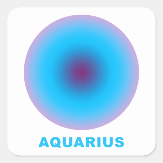 Aquarius Zodiac Sign Quadratischer Aufkleber (Vorderseite)