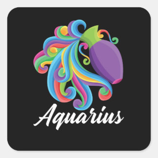 Aquarius Zodiac Sign Quadratischer Aufkleber
