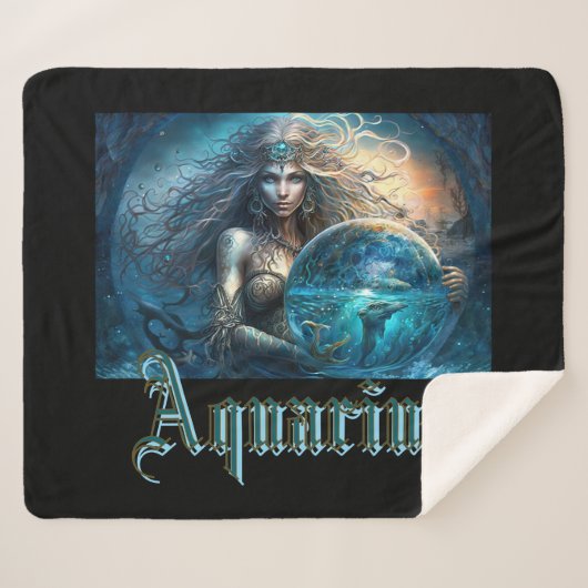Aquarius Zodiac Sign Sherpadecke (Vorderseite (Horizontal))