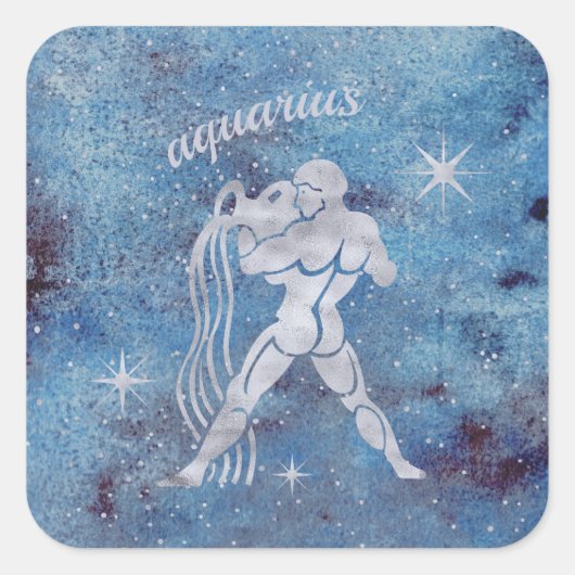 Aquarius Zodiac Sign Stickers (Vorderseite)