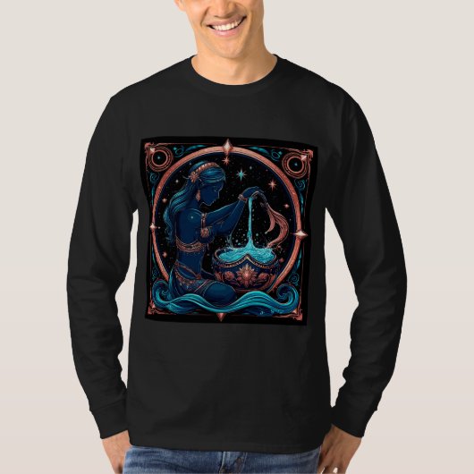 Aquarius Zodiac Sign T-Shirt (Vorderseite)