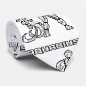 Aquarius Zodiac Sign Tie Krawatte (Gerollt)