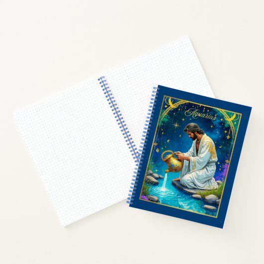 Aquarius Zodiac Sign Under a Starry Sky Journal Notizblock (Innenseite)