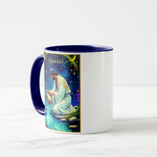 Aquarius Zodiac Sign Under a Starry Sky Tasse (Vorderseite Links)