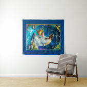 Aquarius Zodiac Sign Under a Starry Sky Wandteppich (Beispiel (Horizontal))