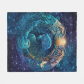 Aquarius Zodiac Sign Watercolor Design Fleecedecke (Vorderseite (Horizontal))