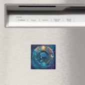 Aquarius Zodiac Sign Watercolor Design Magnet (In Situ (Geschirrspüler))