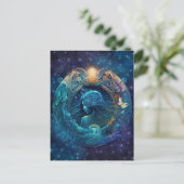 Aquarius Zodiac Sign Watercolor Design Postkarte (Stehend Vorderseite)