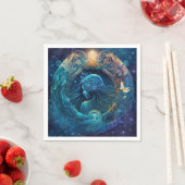 Aquarius Zodiac Sign Watercolor Design Serviette (Beispiel)
