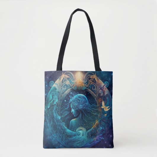 Aquarius Zodiac Sign Watercolor Design Tasche (Vorderseite)