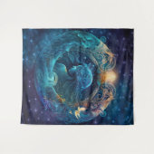 Aquarius Zodiac Sign Watercolor Design Wandteppich (Vorderseite (Horizontal))