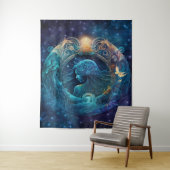 Aquarius Zodiac Sign Watercolor Design Wandteppich (Beispiel)