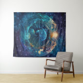 Aquarius Zodiac Sign Watercolor Design Wandteppich (Beispiel (Horizontal))