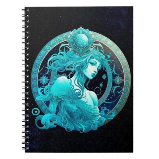 Aquarius Zodiac Spiral Notebook Notizblock (Vorderseite)