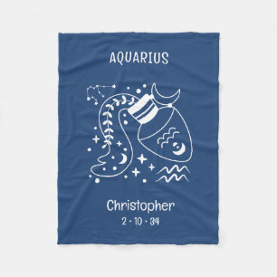 Aquarius Zodiac Star Name Birthdate Blue Baby Fleecedecke