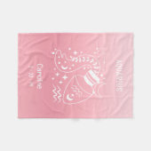 Aquarius Zodiac Star Name Geburtsdatum Pink Baby Fleecedecke (Vorderseite (Horizontal))