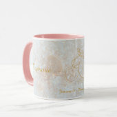 Aquarius Zodiac Star Sign Cosmic Monogram Glitzer Tasse (Vorderseite Links)